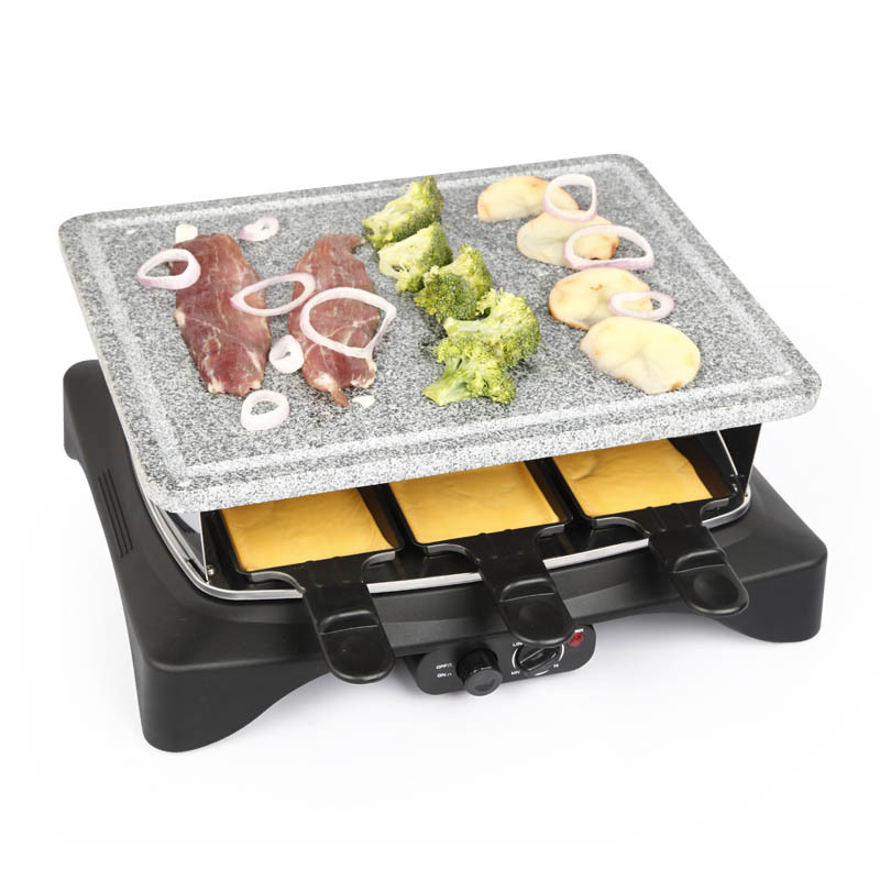 Home electric mini grill  electric ceramic glass raclette grill for 6-person