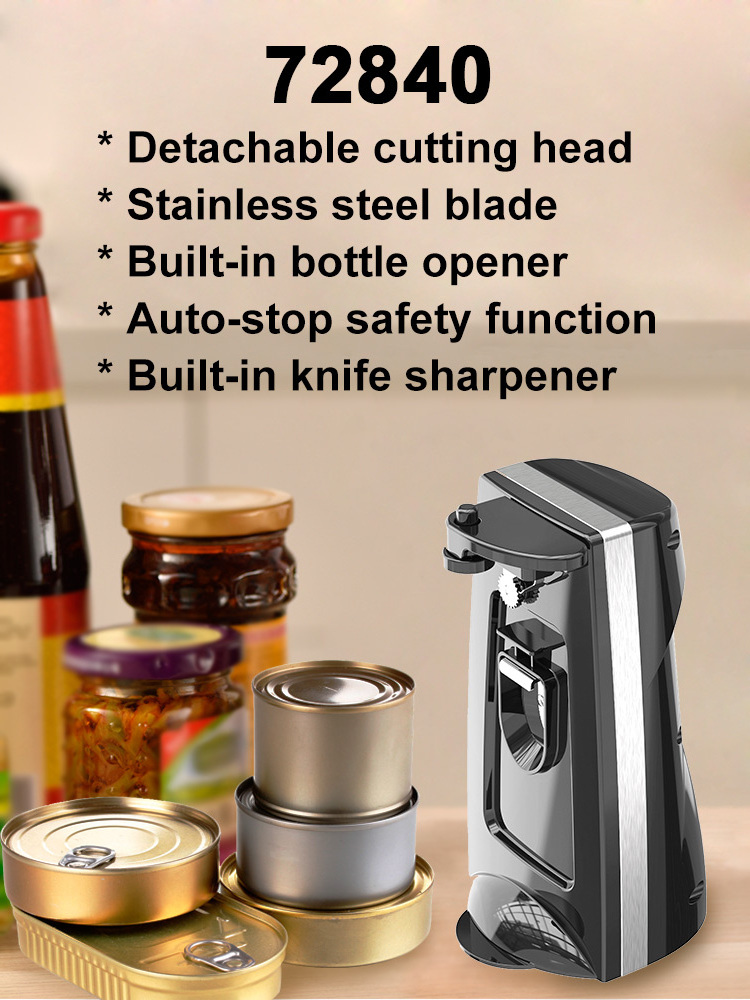 stainless steel multi functional automatic safety smooth electric can opener 72840A