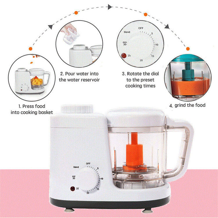 XJ-12406 Baby Food Processor Food Blender Steamer Baby Food Maker