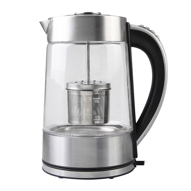 Tea Maker Electric X.J.GROUP 12846B Multi-temperature Control Electric Kettle Glass Tea Kettle Teapot Mechanical Glass OEM & ODM