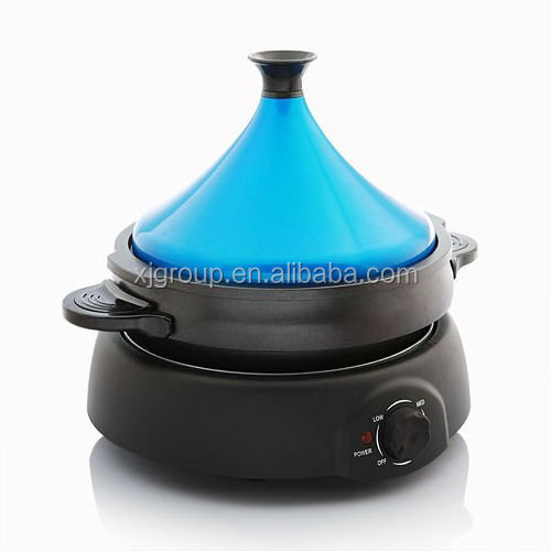 XJ-10103 Multi Tajine Pot Electric Cooker Steaming & Boiling & Grilling Electric Multi Cooker Glass Customized Cylinder 1000W