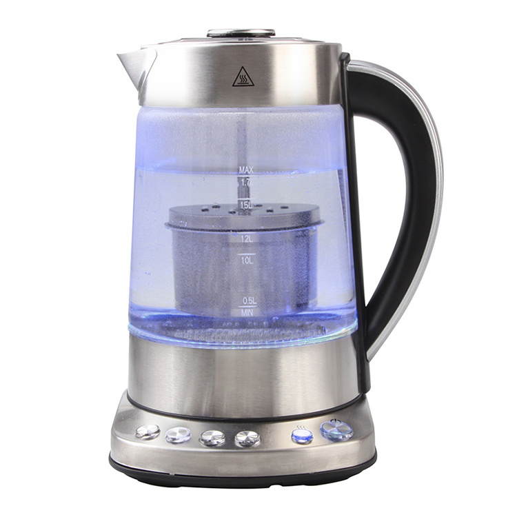 Digital Led Glasses XJ / OEM & ODM Keep Warm Electric Kettle Tea Maker Transparent Glass 1500 Factory Price 12846A 6 Preset 120