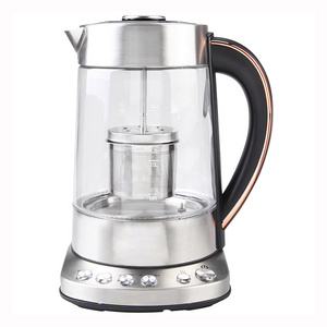 Glass Electric Tea Kettle New 12846D 1.7L Glass Teapot Mechanical Temperature Control Smart Kettle Coffee Makers 2000 Strix 220