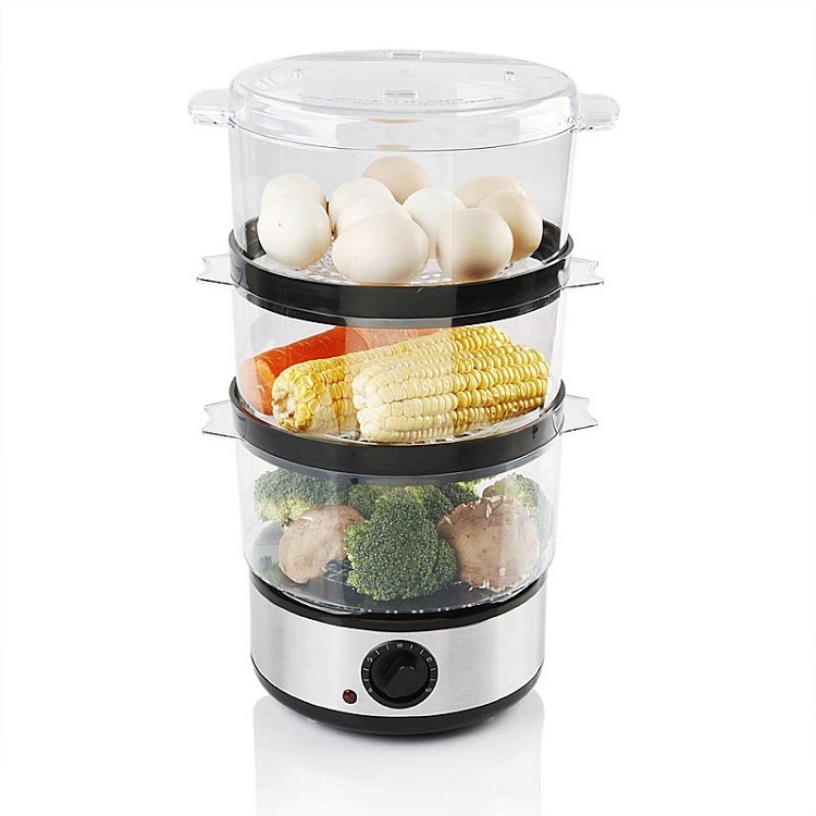 1-3 tiers Plastic Electric Food Steamer Electric Seafood Steamer