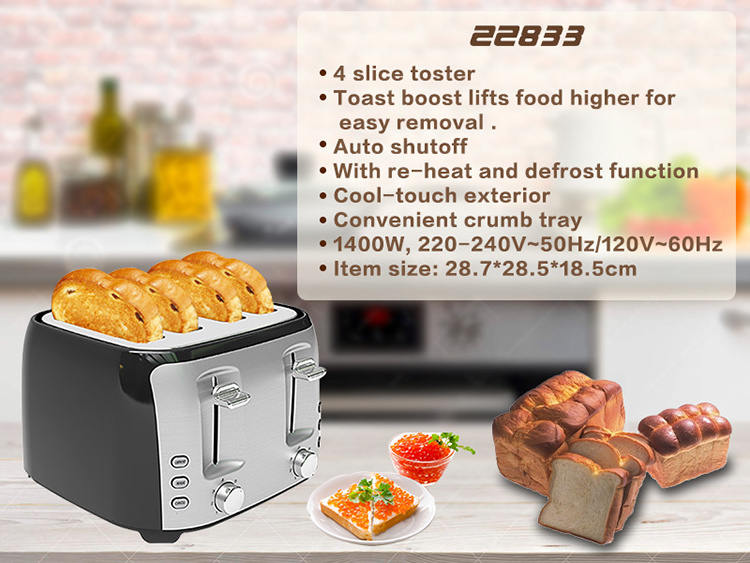 New style bread toaster 4 slice manual toaster with control cancel button