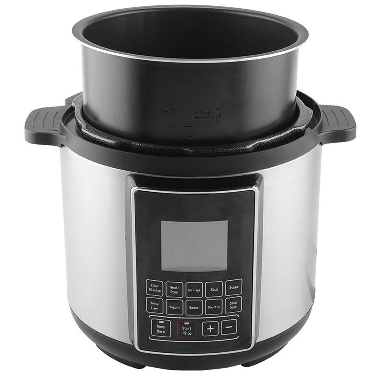 Fast Cooker High Pressure Cooker Multicooker Electric Pressure Cooker Stainless Steel 6QT 1000W LCD Display OEM ODM Household