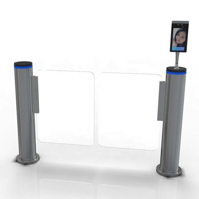 Supermarket Swing Barrier Gate Radar Automatic Open and Close Cylinder Turnstile