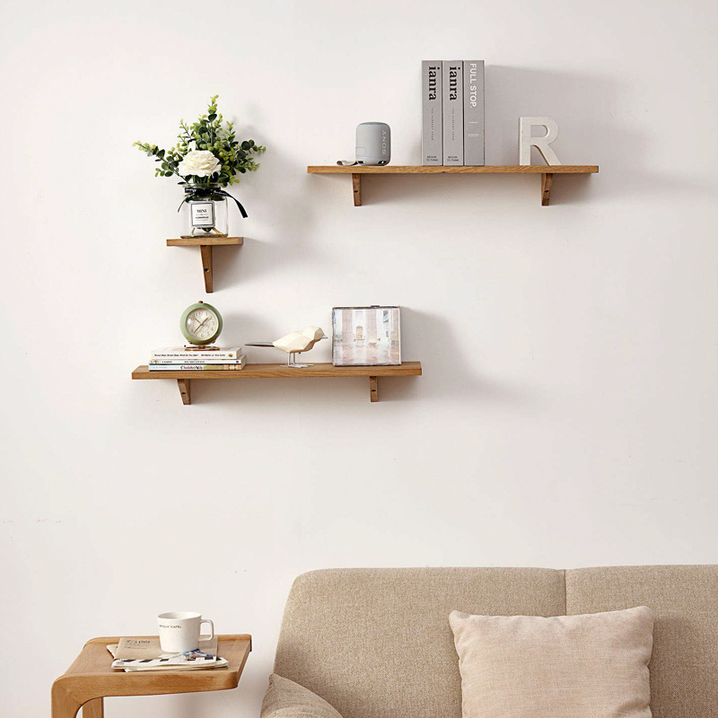 Home Corner Decorative Storage Tiny Stand Natural Wood small  wall mount floating shelf mini wall shelf