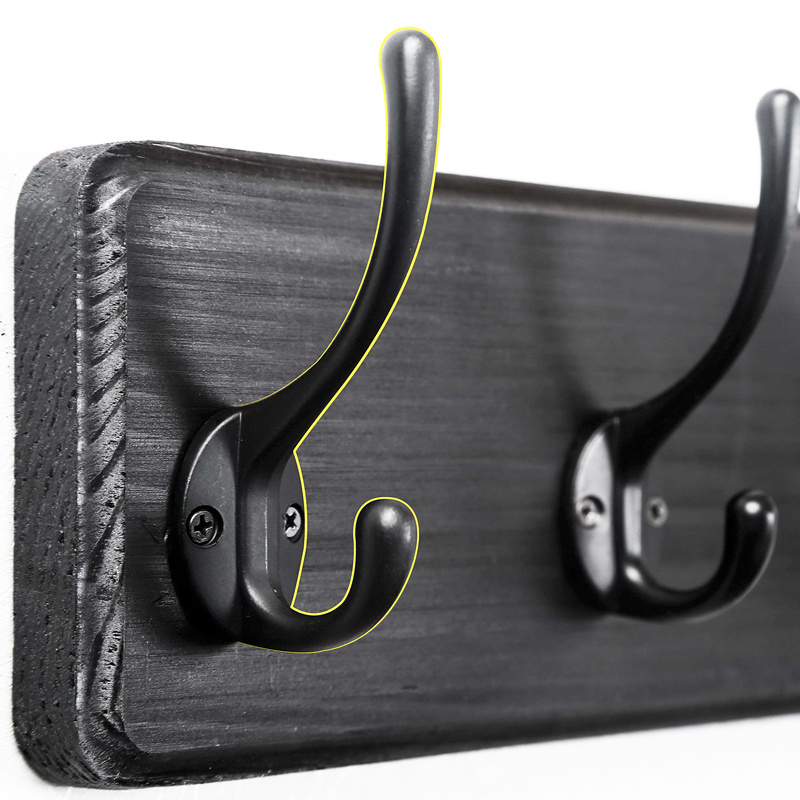 High quality cheap  wood key hooks  black wall mounted coat hooks hooks for hanging wall