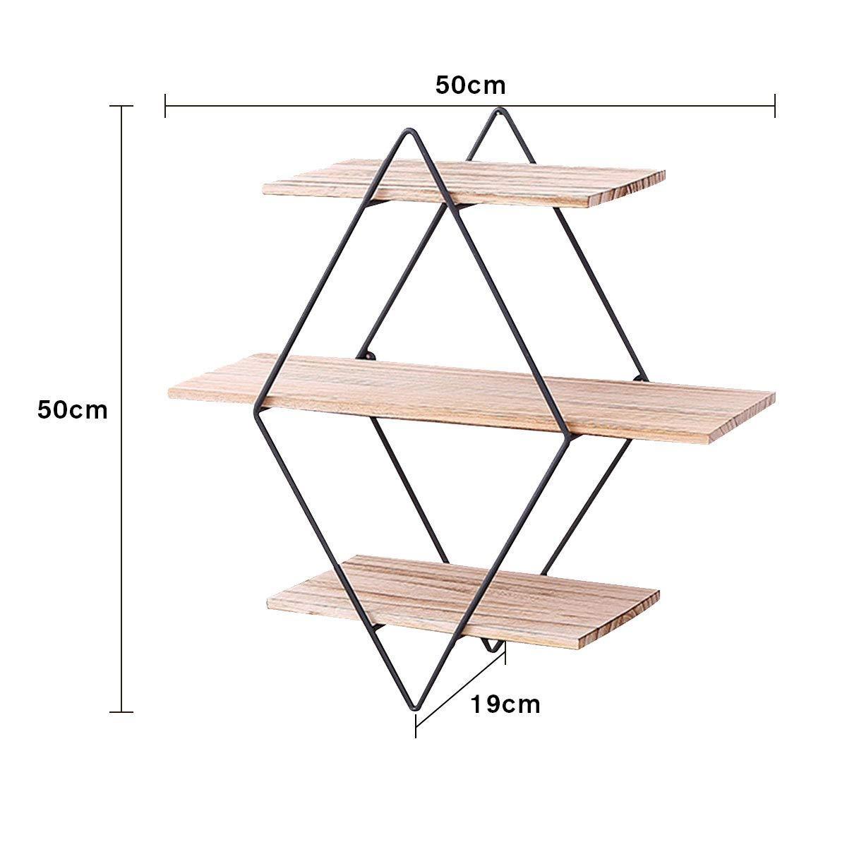 3 Tier Wall Decor Shelf Metal Wooden Rustic Decorative Hanging entryway  distressed  floating  shelves for wall