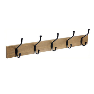 Wall-mounted Farmhouse Wooden Rustic Wall Coat Rack hand  clothes hanger hook