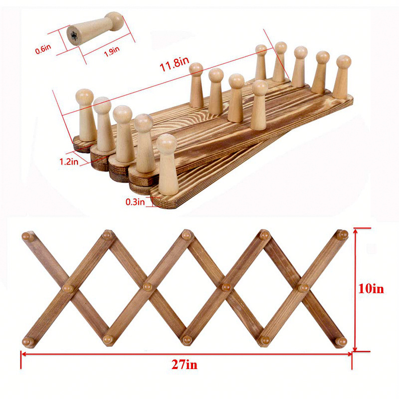 Solid Wood Wall Mounted Folding Swivel  unique bathroom Coat towel hook