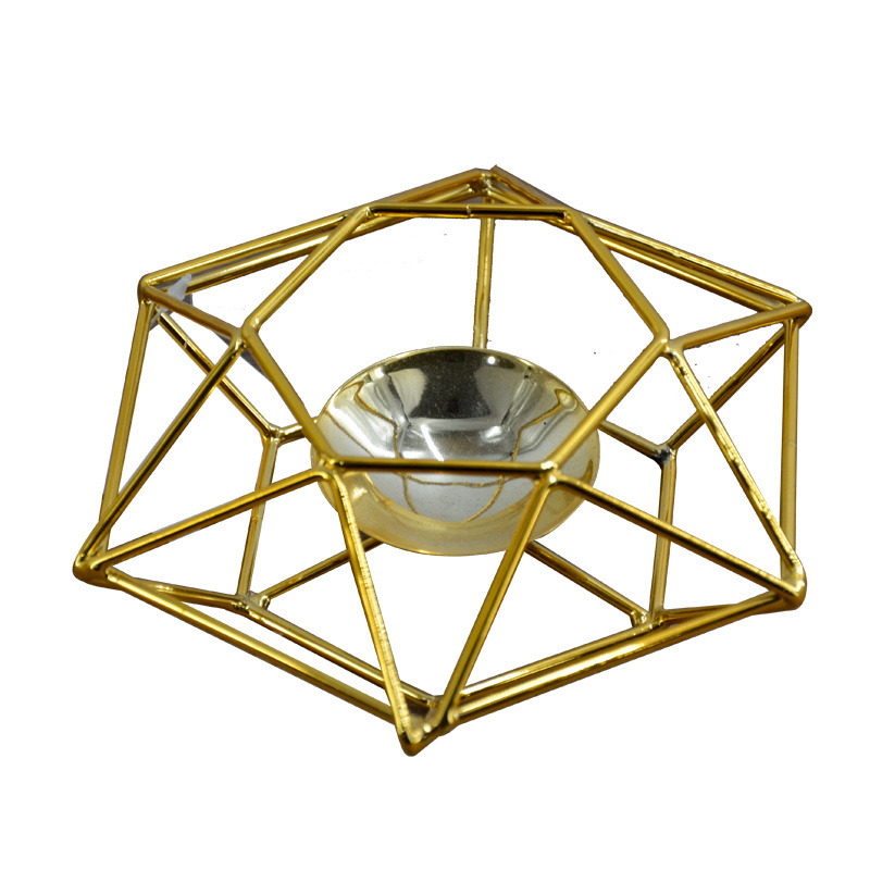 Creative Iron Art Geometric decor metal gold votive table  beautiful  candle holder for Holiday/Festival Candlestick