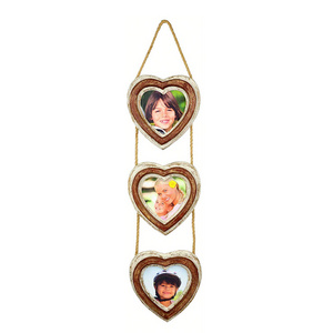 Funny fashion heart shape  design wooden baby wall picture photo frame