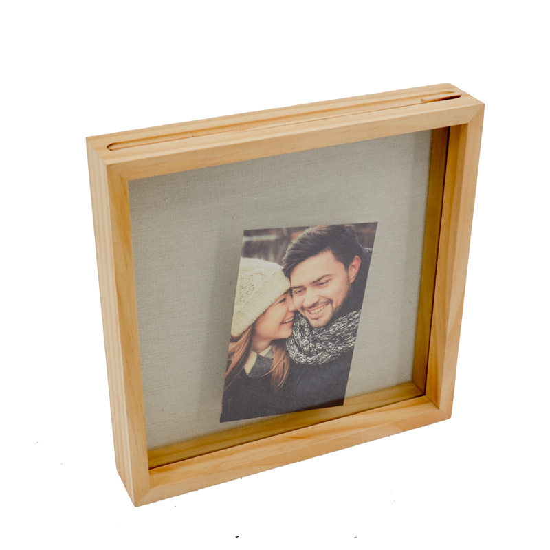 High quality custom  square wooden shadow box photo 3d deep shadow box frame