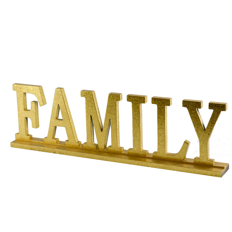 Laser Cut Craft Home Family Wood Sign Home Wall Decorations Logo Love Europe Symbol Family Word Art Alphabet Letter Customized