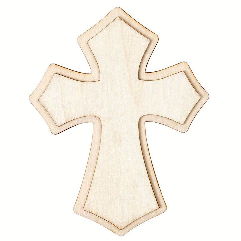 Wood custom sale large baptism laser cut prayer  cross and baby christening gifts