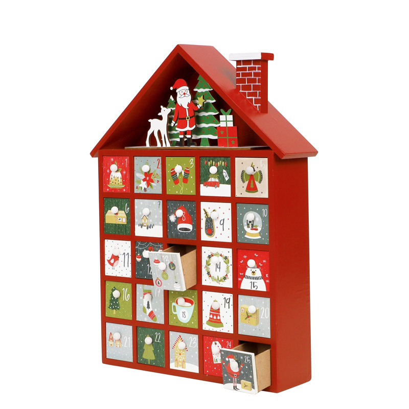 OMT Custom Luxury 12 Days cute christmas decorative wooden  advent calendar special