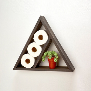 Hot sell Kitchen Bathroom wood floating mounted  wall hanging  rack shelves home decor display triangle wall shelf for entryway