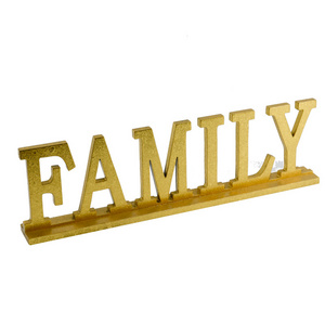 Laser Cut Craft Home Family Wood Sign Home Wall Decorations Logo Love Europe Symbol Family Word Art Alphabet Letter Customized