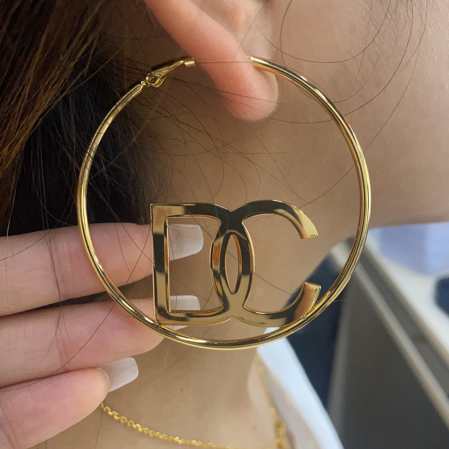 Designer Luxury Brand Stainless Steel Jewelry Custom Hoop Earrings Famous Branded Inspired Designer Gold Plated Jewelry