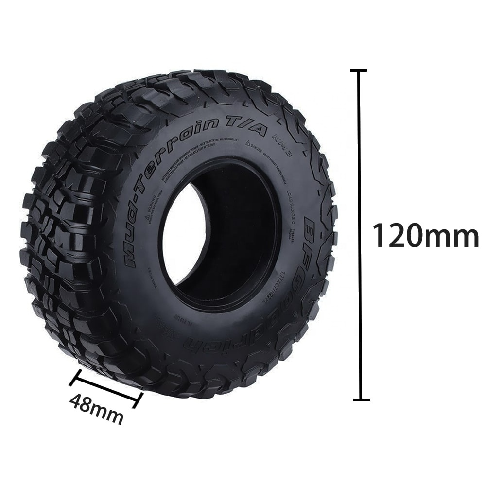 4PCS 120mm 2.2inch Rubber Tyre Wheel Tires for 1/10 RC Crawler Car Axial Wraith SCX10 TRX-4 TF2