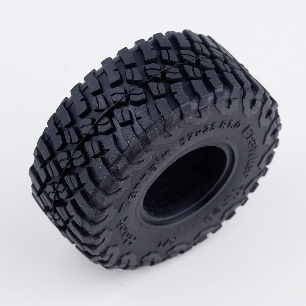 1.0 Inch High Adhesive Crawler Rubber Tires w/ Foam Inserts for 1/18 RC Crawler Car TRX4M