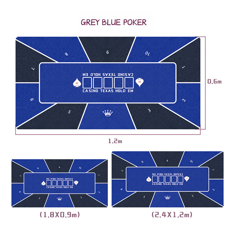 2023  factory  supply high quality custom Texas Hold'em Set Mat for Casino poker OEM design and size Rubber Poker Table Mat