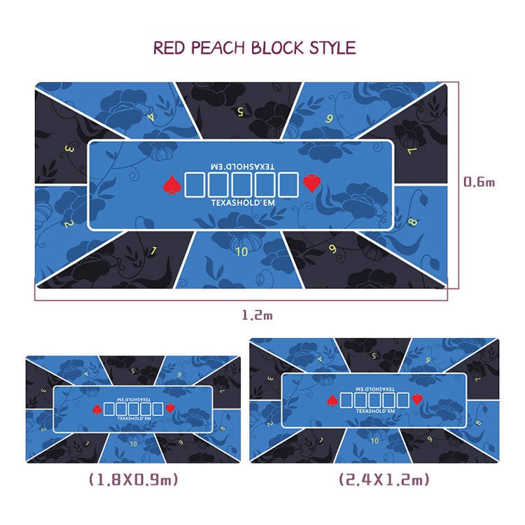 2023  factory  supply high quality custom Texas Hold'em Set Mat for Casino poker OEM design and size Rubber Poker Table Mat