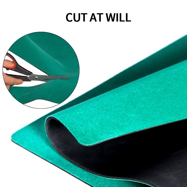 2024 LW Plain Green Pool Table Felt - Rectangle Poker Mat Cloth Cover for Blackjack, Card Games - Casino Equipment