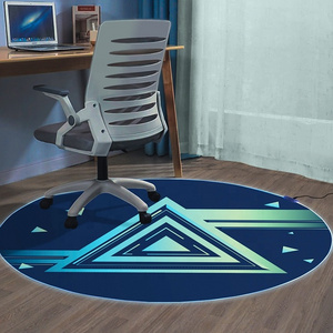 2024 LW Protective Floor Mat Rounded Gaming Anti-Slip Office Chair Mat with RGB Light Strip for Hardwood and Tile Floors