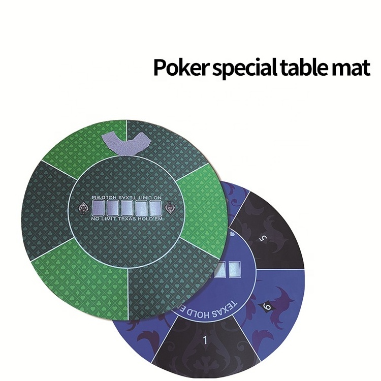 2024 LW New Design Rubber Gambling Poker Round Table Mat Casino Tablecloth Texas Hold'em Round Table Mat