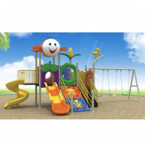 Children outdoor play area outdoor playground equipment Kids plastic swing and slide set