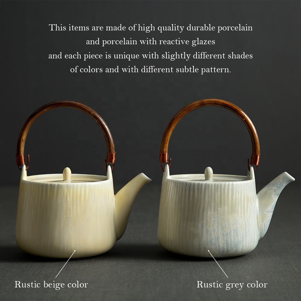 High Quality 700ml Japanese Style Unique Porcelain Tea Coffee Pot,Ceramic Teapot And Small Cup Set For Restaurant Cafe