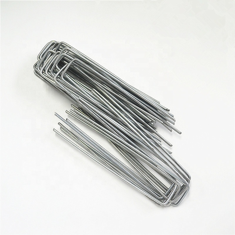 U Shape Galvanized Sod Staple Ground Stakes Garden Staples Tent Peg Securing Pegs Pins Nails for Artificial Grass