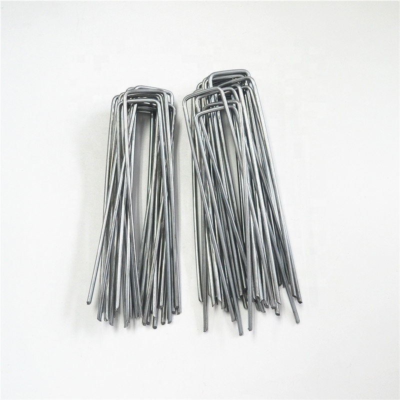 U Shape Galvanized Sod Staple Ground Stakes Garden Staples Tent Peg Securing Pegs Pins Nails for Artificial Grass