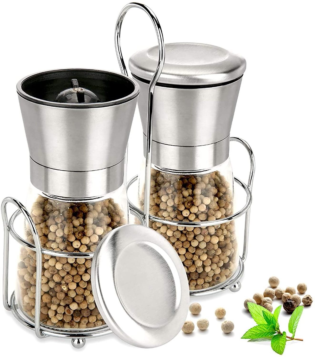 Stainless steel herb and salt grinder custom spice mill, heavy duty spice grinder coffee grinder