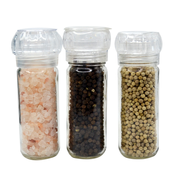 Manufacturer Sale Transparent Salt Pepper Mill 100ml High Quality Manual Spice Grinder