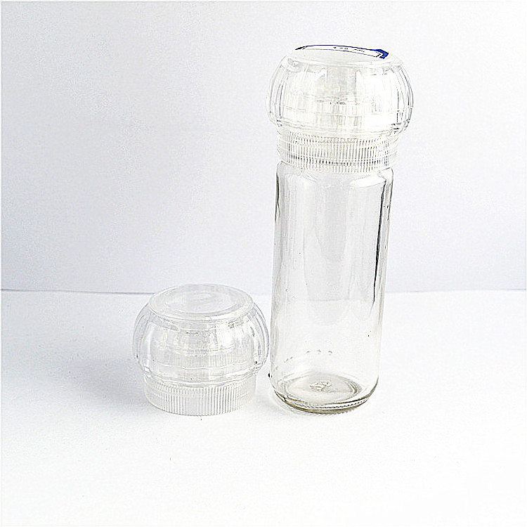 herb & spice mills glass spice jar with grinder for grinding the dry grain, spice