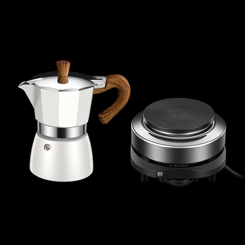 Aluminum Espresso Moka Coffee Maker Moka Pot Stainless Steel Coffee Filter Electric Mocha Pot