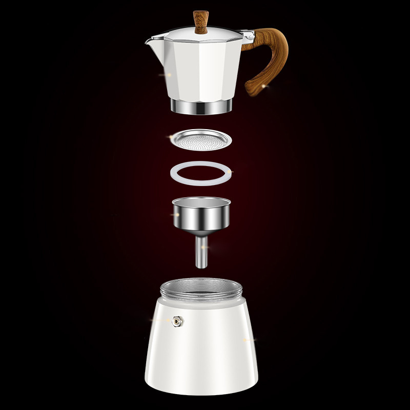 Aluminum Espresso Moka Coffee Maker Moka Pot Stainless Steel Coffee Filter Electric Mocha Pot