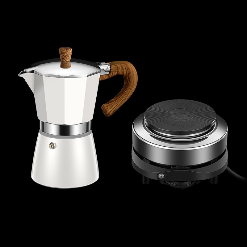 Aluminum Espresso Moka Coffee Maker Moka Pot Stainless Steel Coffee Filter Electric Mocha Pot