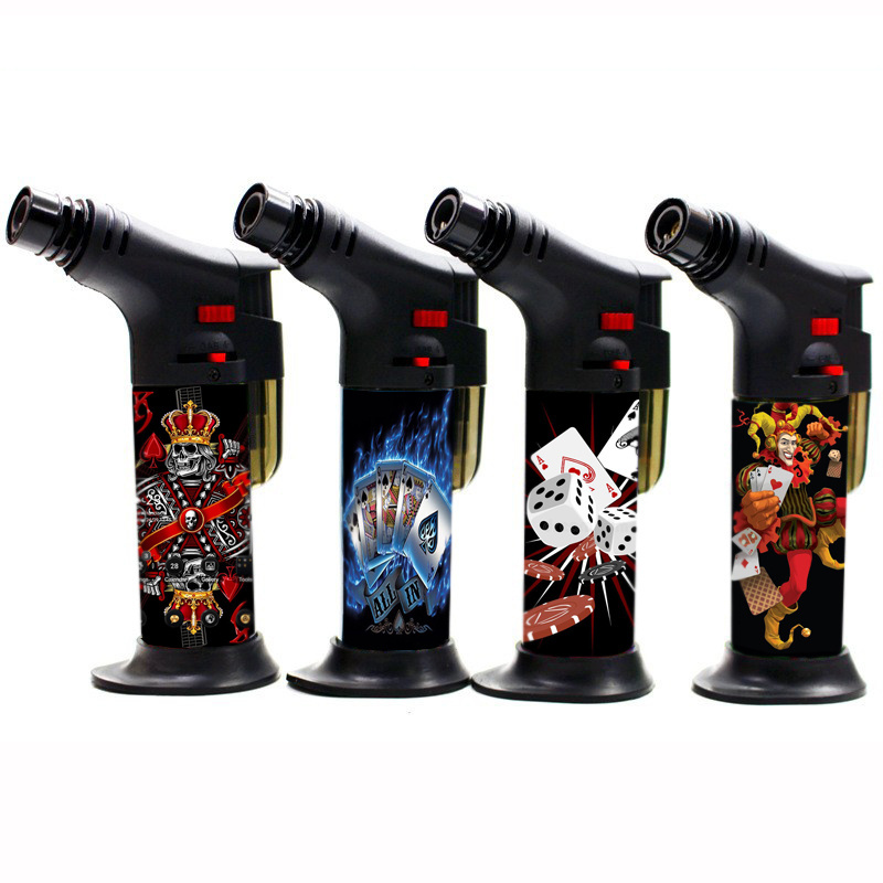 Custom Print Logo Novelty Cigar Lighter Cigarette Lighter Tobacco Gas Jet Torch Burning Lighter