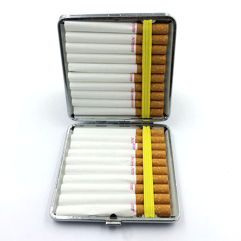 Wholesale Metal Cigarette Case 20 Pack Men's Pu Cigarette Box Anti-Pressure