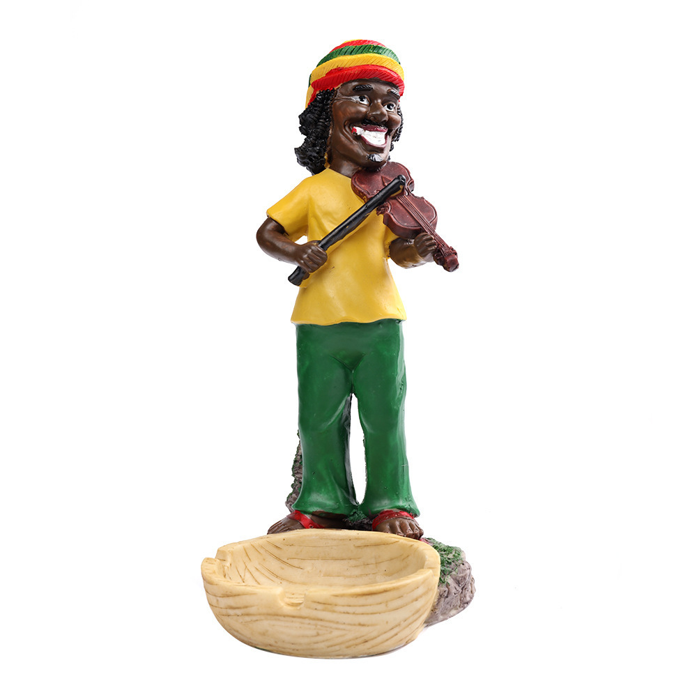 Wholesale Resin Ashtray Fancy Smoking Tobacco Cigarette Resin Rasta Cool Jamaican Ashtray