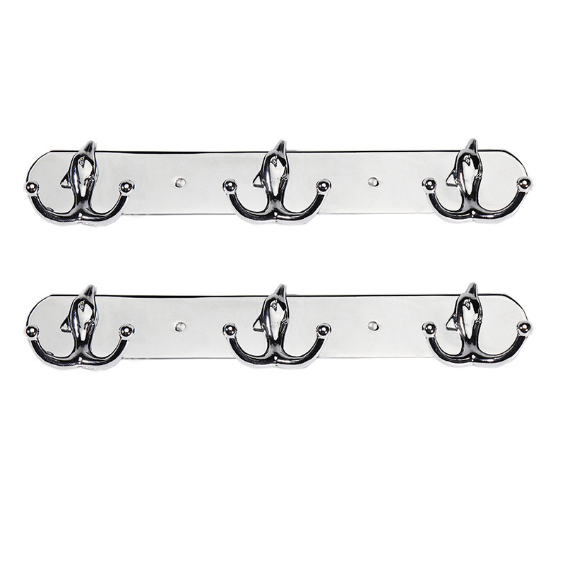 Heavy Duty Wall Mounted Kitchen Bath Shower Rack Metal Stainless Steel Clothes Towel Rack Hooks Holder Decorative Wall Coat Hook