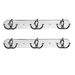 Heavy Duty Wall Mounted Kitchen Bath Shower Rack Metal Stainless Steel Clothes Towel Rack Hooks Holder Decorative Wall Coat Hook