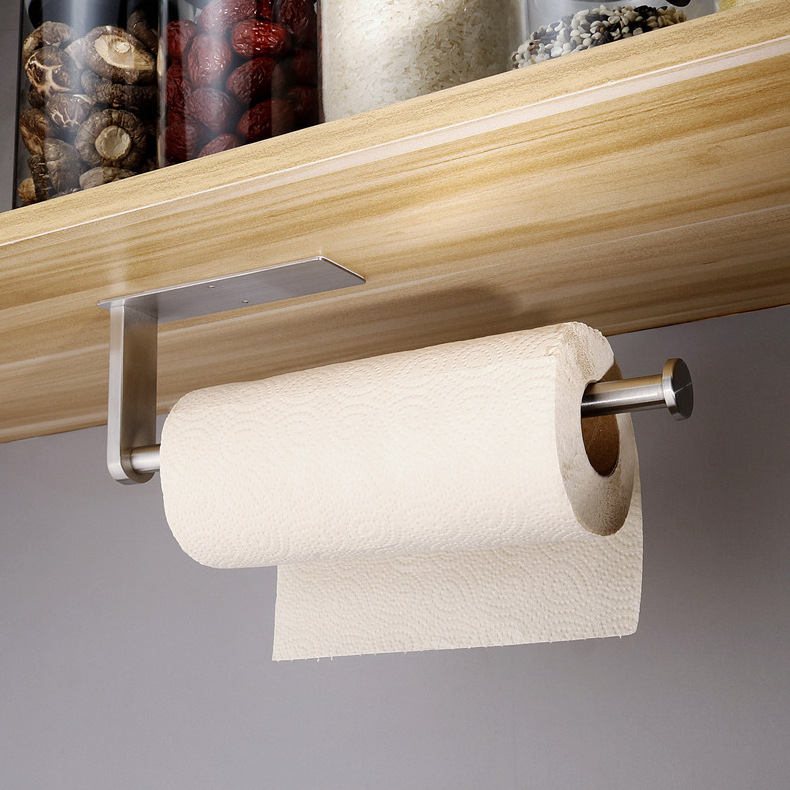 Wall Mount 304 Stainless Steel Kitchen Bathroom Hanging Hanger Towel Roll Tissue Toilet Paper Holder