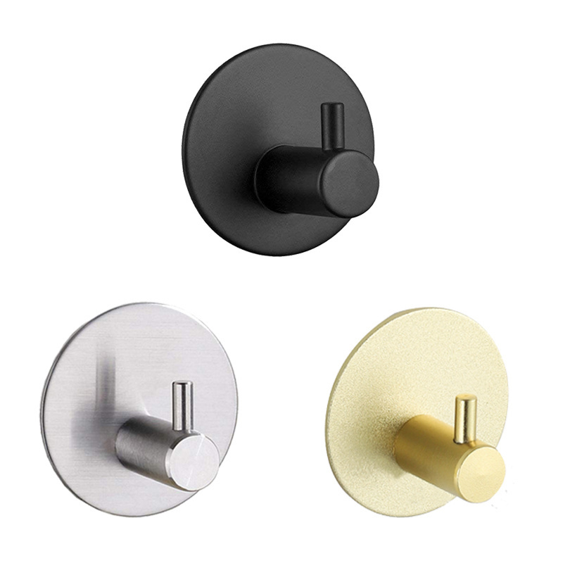 WEKIS Matte Black Gold Bathroom Stainless Steel Clothing Door Hook For Cloth Hat Coat Wall Towel Adhesive 3M Hangers Robe Hook