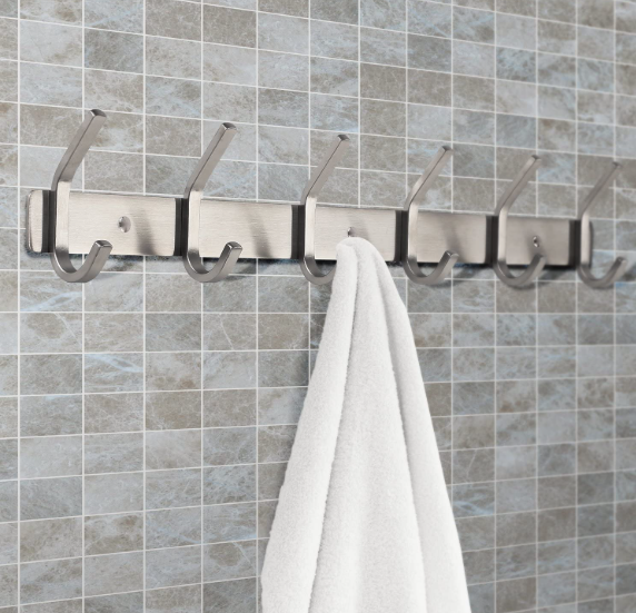 Modern Bathroom Wall Mounted Stainless Steel Heavy Duty Coat Clothes Towel Hook Rack